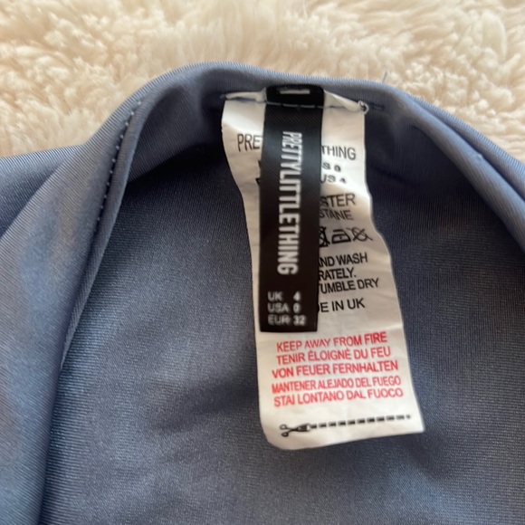 3 for $9 Pretty Little Thing Size 0 denim Blue color trian cheeky Bikini Bottom - Picture 3 of 5